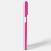 Coques Case-Mate iPhone Rayures rose chaud et rose monogrammées (Verso / Droite)