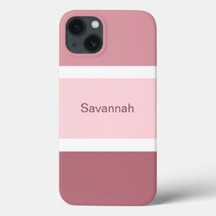 Case-Mate iPhone Case Rayures roses et blanches personnalisées modernes