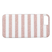 Coques Case-Mate iPhone Rayures roses modernes de parties scintillantes (Dos (Horizontal))