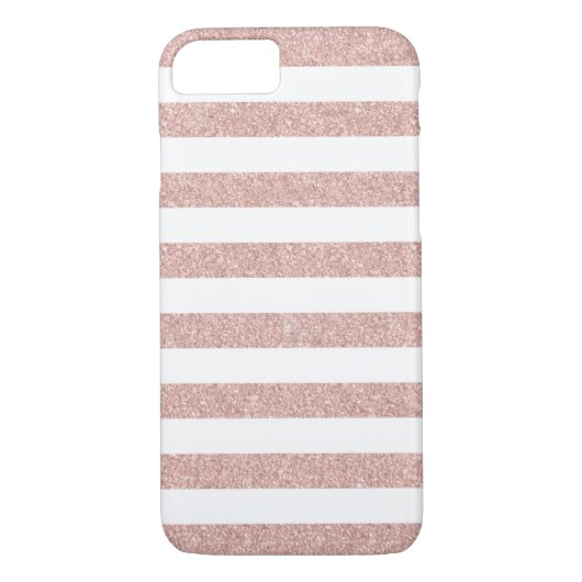 Coques Case-Mate iPhone Rayures roses modernes de parties scintillantes (Dos)