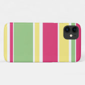 Coques Case-Mate iPhone Rayures roses, vertes et jaunes (Dos (Horizontal))