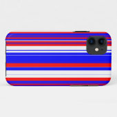 Coques Case-Mate iPhone rayures rouge blanc et bleu (Dos (Horizontal))