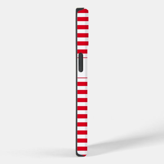Coques Case-Mate iPhone Rayures rouges/blanches monogrammes (Verso / Droite)