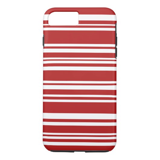 Coques Case-Mate iPhone Rayures rouges et blanches mélangées modernes (Dos)