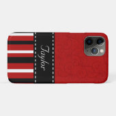 Coques Case-Mate iPhone Rayures rouges et noires (Dos (Horizontal))