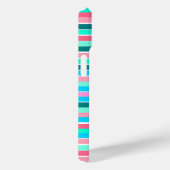 Coques Case-Mate iPhone Rayures sarcelle et rose  (Verso / Droite)