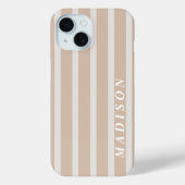 Coques Case-Mate iPhone Rayures sur mesure Taupe Crème (Verso)