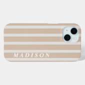 Coques Case-Mate iPhone Rayures sur mesure Taupe Crème (Verso (horizontal))
