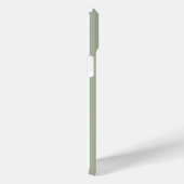 Coques Case-Mate iPhone Rayures Vert Sauge et Blanc Monogrammées (Verso / Droite)