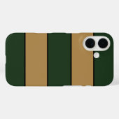 Coques Case-Mate iPhone Rayures vertes et dorées de Noël classiques (Verso (horizontal))
