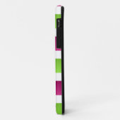 Coques Case-Mate iPhone Rayures violettes/blanches et vertes (Dos/Gauche)