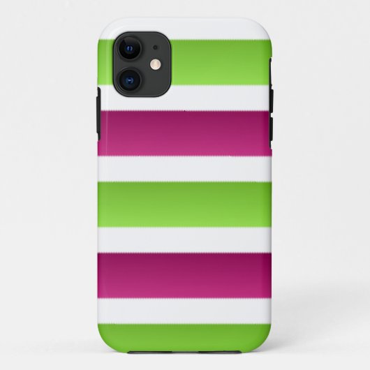 Coques Case-Mate iPhone Rayures violettes/blanches et vertes (Dos)