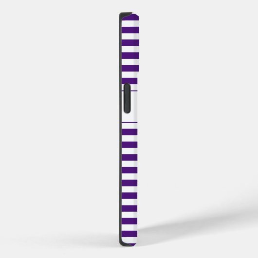 Coques Case-Mate iPhone Rayures violettes/blanches monogrammes (Verso / Droite)