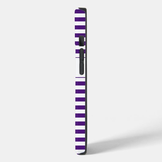 Coques Case-Mate iPhone Rayures violettes/blanches monogrammes (Verso / Gauche)