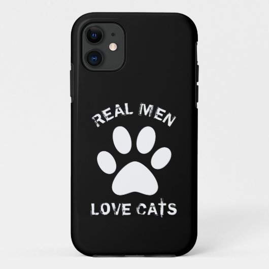 Coques Case-Mate iPhone Real Men Love Cats Texte Personnalisé (Dos)