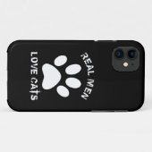 Coques Case-Mate iPhone Real Men Love Cats Texte Personnalisé (Dos (Horizontal))