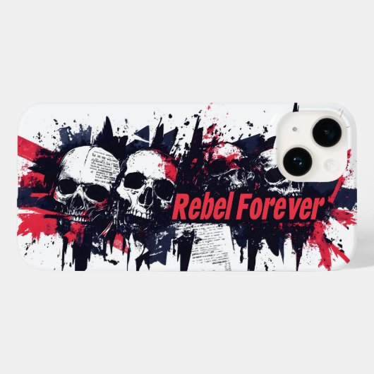 Coques Case-Mate iPhone "Rebel Forever" - Edgy Skull Design graphique (Verso (horizontal))