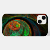 Coques Case-Mate iPhone Reborn Green Art Abstrait (Verso (horizontal))