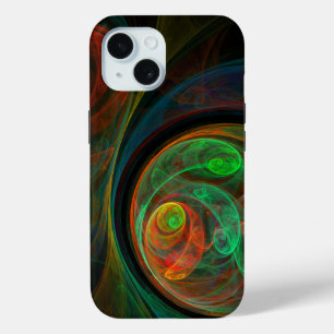 Coque Pour iPhone 15 Reborn Green Art Abstrait