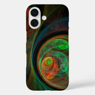 Coques iPhone 16 Reborn Green Art Abstrait