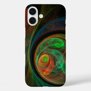 Coques iPhone 16 Plus Reborn Green Art Abstrait