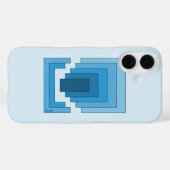 Coques Case-Mate iPhone Rectangle Abstrait en bleu (Verso (horizontal))