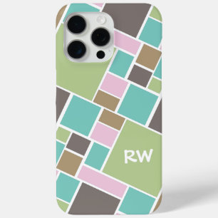 Coque iPhone 15 Pro Max Rectangle personnalisé et motif carré