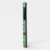 Coques Case-Mate iPhone Rectangles à bandes turquoise (Dos/Gauche)