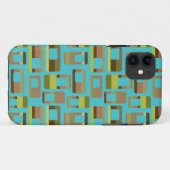 Coques Case-Mate iPhone Rectangles à bandes turquoise (Dos (Horizontal))