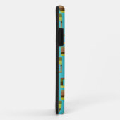 Coques Case-Mate iPhone Rectangles à bandes turquoise (Dos/Droite)