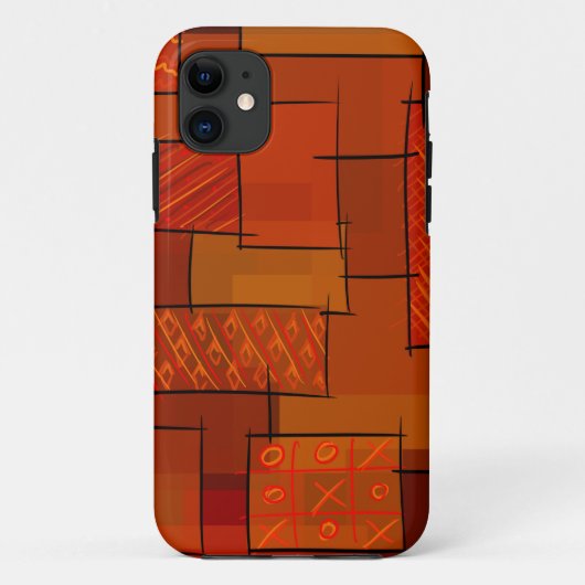 Coques Case-Mate iPhone Rectangles, motif patchwork, doodle. Surface de re (Dos)