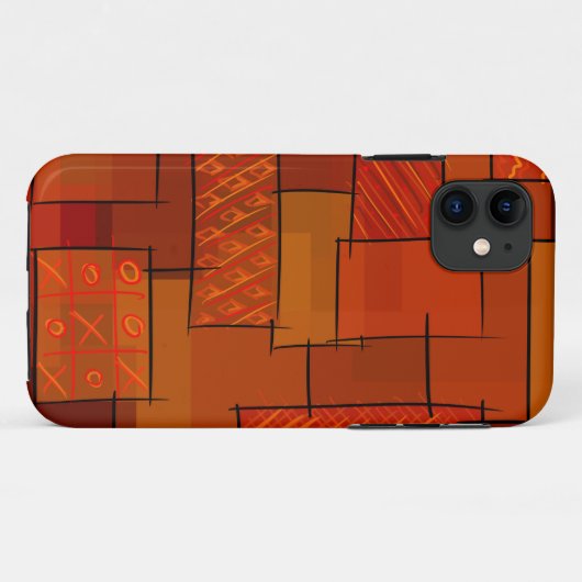 Coques Case-Mate iPhone Rectangles, motif patchwork, doodle. Surface de re (Dos (Horizontal))