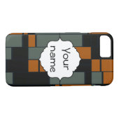 Coques Case-Mate iPhone Rectangles oranges verts (Dos (Horizontal))