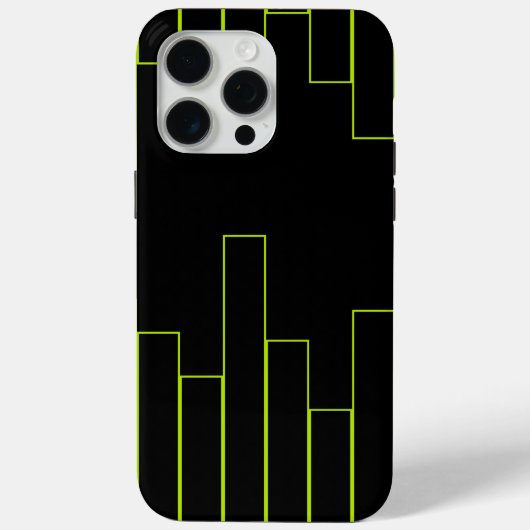 Coques Case-Mate iPhone Rectangles Vert Lime et Noir (Verso)
