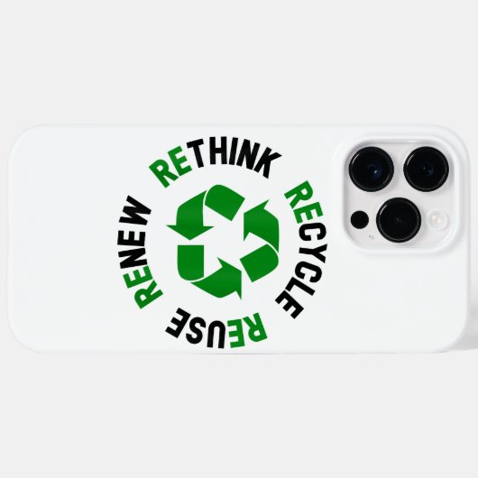 Coques Case-Mate iPhone Recycle Reuse Renew Rethink Earth Day Environmenta (Verso (horizontal))