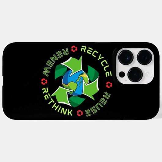 Coques Case-Mate iPhone Recycler, Réutiliser, Renouveler, Repenser. Sauvez (Verso (horizontal))