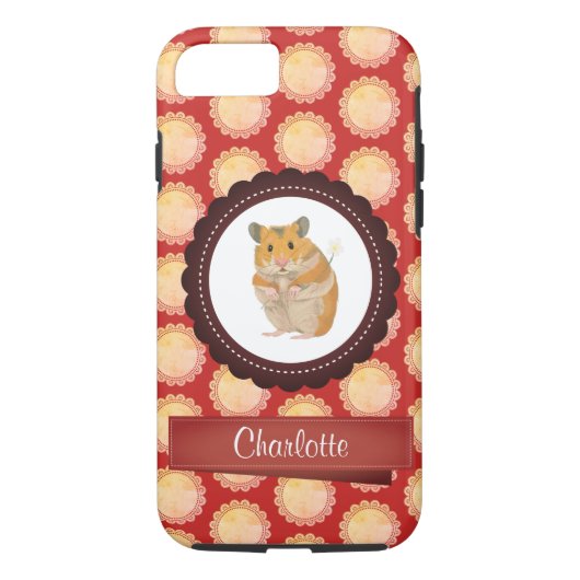 Coques Case-Mate iPhone Red Ajouter Votre Nom Hamster (Dos)