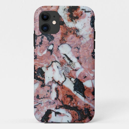 Coques Case-Mate iPhone Red and Black Brecciated Marble Stone Texture with (Dos)