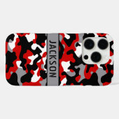 Coques Case-Mate iPhone Red and Black Camouflage Personalized (Verso (horizontal))