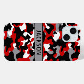 Coques Case-Mate iPhone Red and Black Camouflage Personalized (Verso (horizontal))
