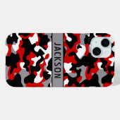 Coques Case-Mate iPhone Red and Black Camouflage Personalized (Verso (horizontal))