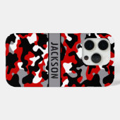 Coques Case-Mate iPhone Red and Black Camouflage Personalized (Verso (horizontal))