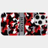 Coques Case-Mate iPhone Red and Black Camouflage Personalized (Verso (horizontal))