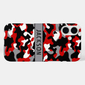 Coques Case-Mate iPhone Red and Black Camouflage Personalized (Verso (horizontal))
