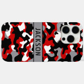 Coques Case-Mate iPhone Red and Black Camouflage Personalized (Verso (horizontal))