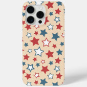 Coques Case-Mate iPhone Red and Blue Stars, 4th of July, Beige Background (Verso)
