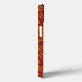 Coques Case-Mate iPhone Red and Gold Floral Pattern (Verso / Droite)