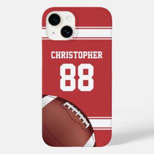 Coques Pour iPhone Red and White Stripes Jersey Grid Fer Football
