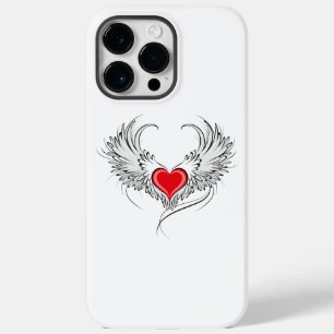 Coque Pour Pour iPhone 14 Pro Max Red Angel Coeur avec ailes