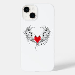 Coque Pour iPhone 14 Red Angel Coeur avec ailes